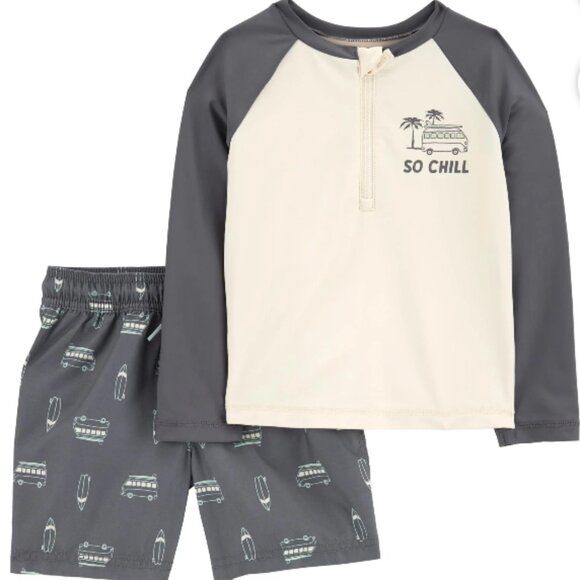 Carter's Toddler Boy 2-Piece Rash Guard Set - Picture 1 of 2